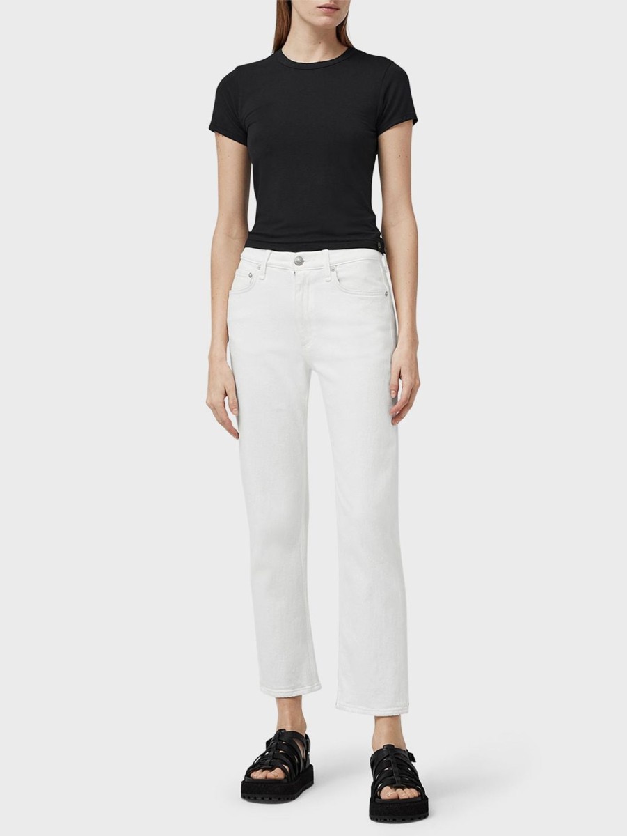 Women RAG + BONE Jeans | Harlow Mid Rise Straight Jean White