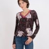 Women LISA TODD Sweaters & Sweatshirts | Wild Side V-Neck Sweater Java/Purple