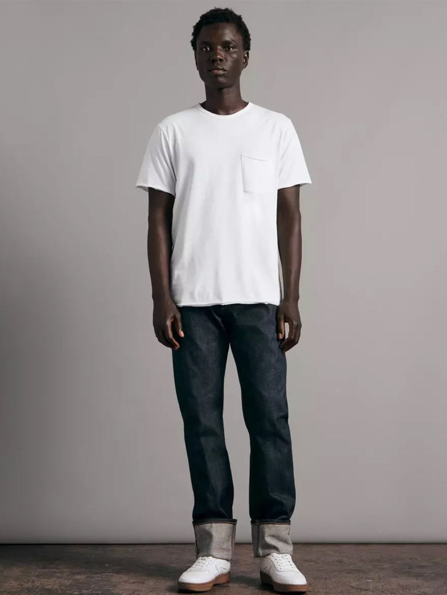 Men RAG + BONE T-Shirts | Miles One Pocket Tee White