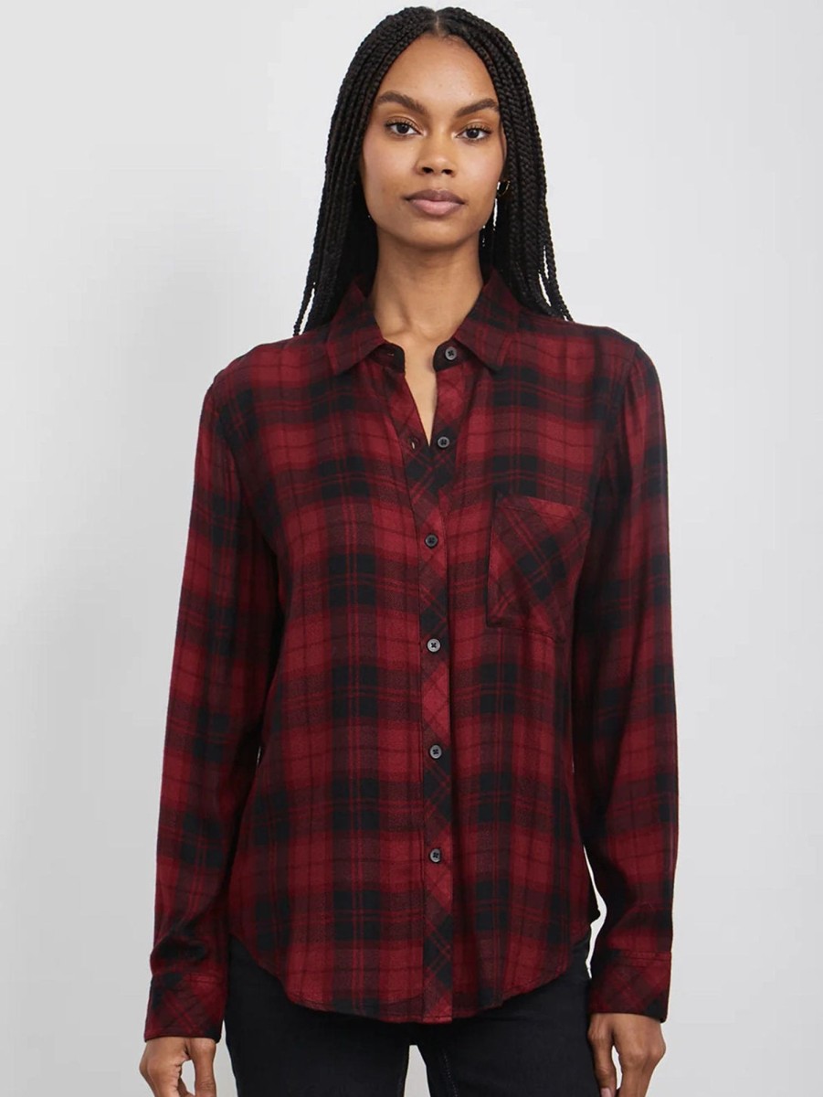 Women Rails Shirts | Hunter Plaid Shirt Crimson Pitch