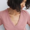 Women RAG + BONE T-Shirts | Slub V-Neck Tee Rose