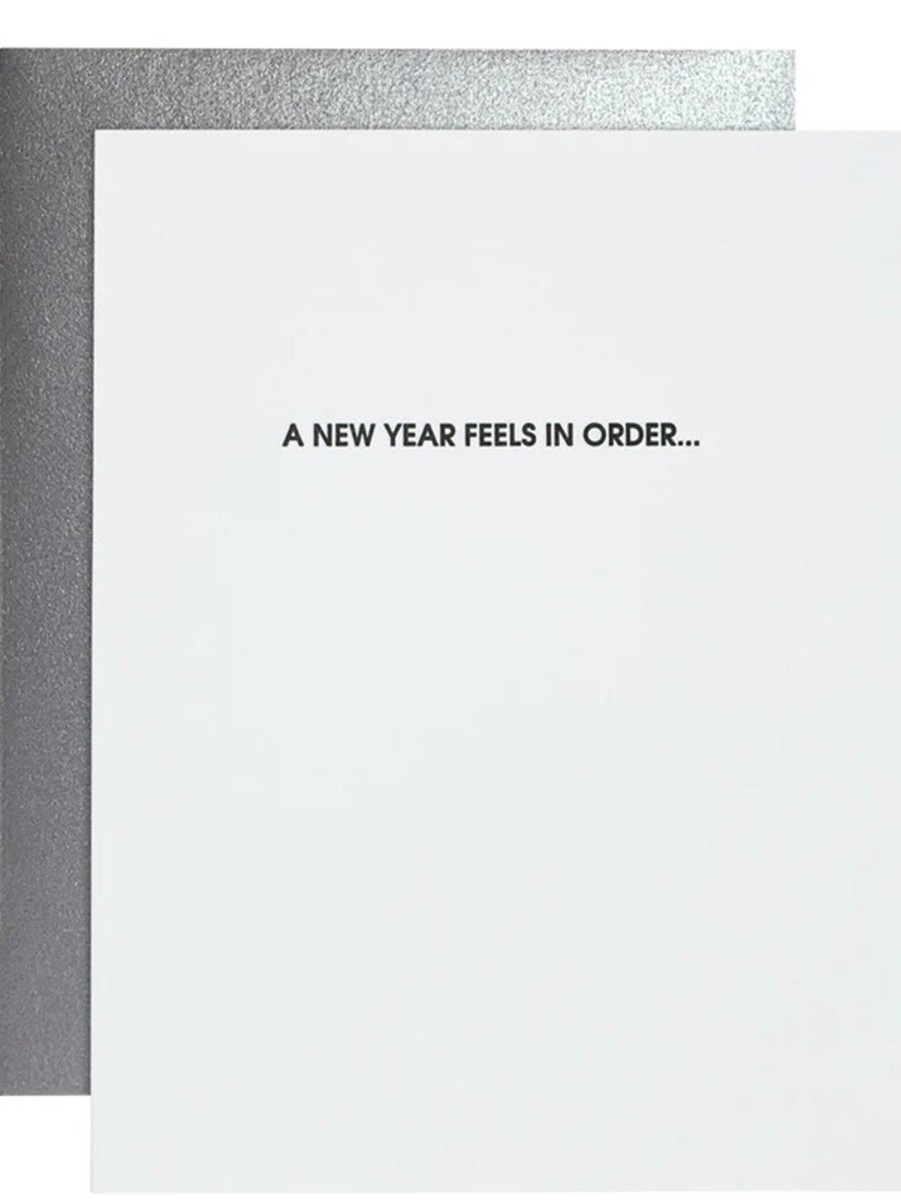 Lifestyle CHEZ GAGNE LETTERPRESS Stationery | Letterpress Card - A Feels In Order New Year