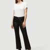 Women FRAME Jeans | Le Crop Leather Mini Boot Jean - Washed Black Wbl