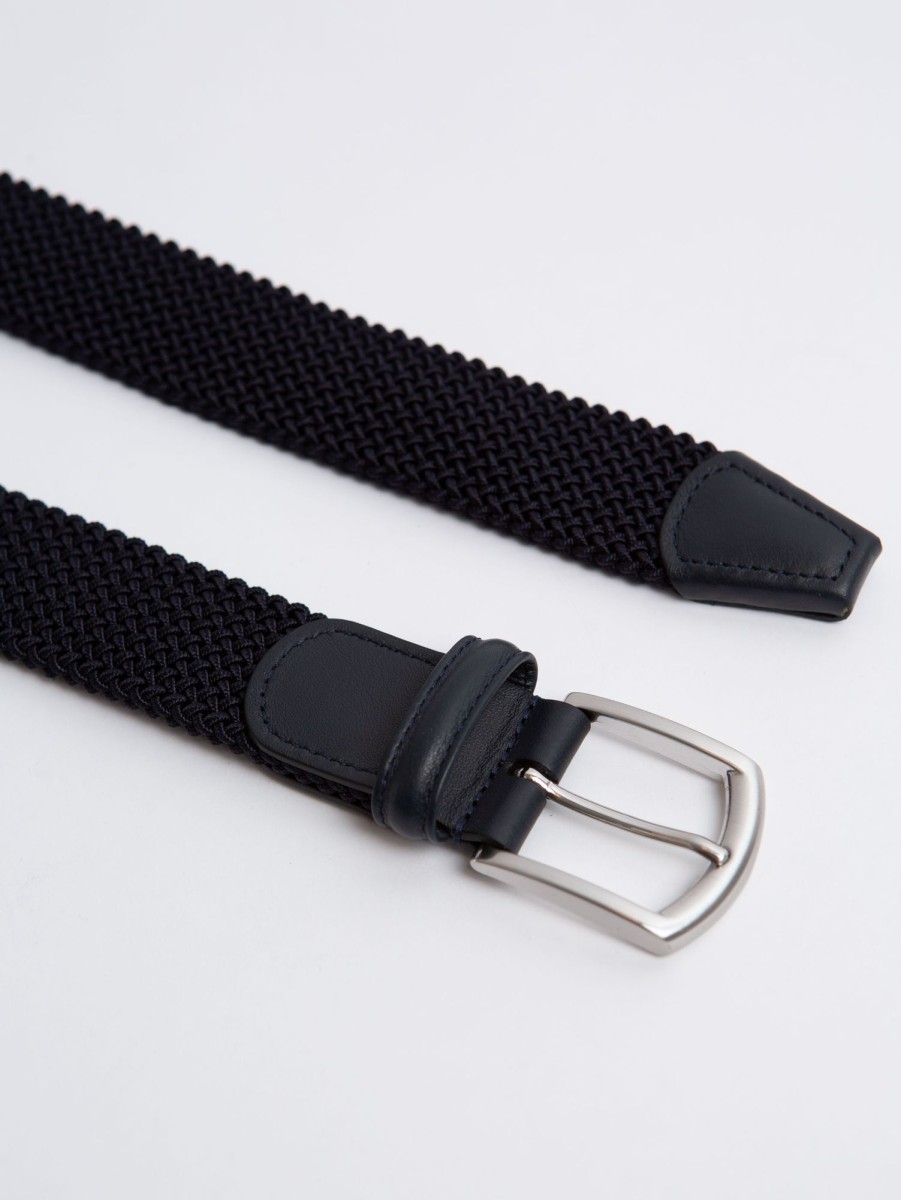 Men Anderson's Belts | Stretch Tube Belt - Navy Navy B1