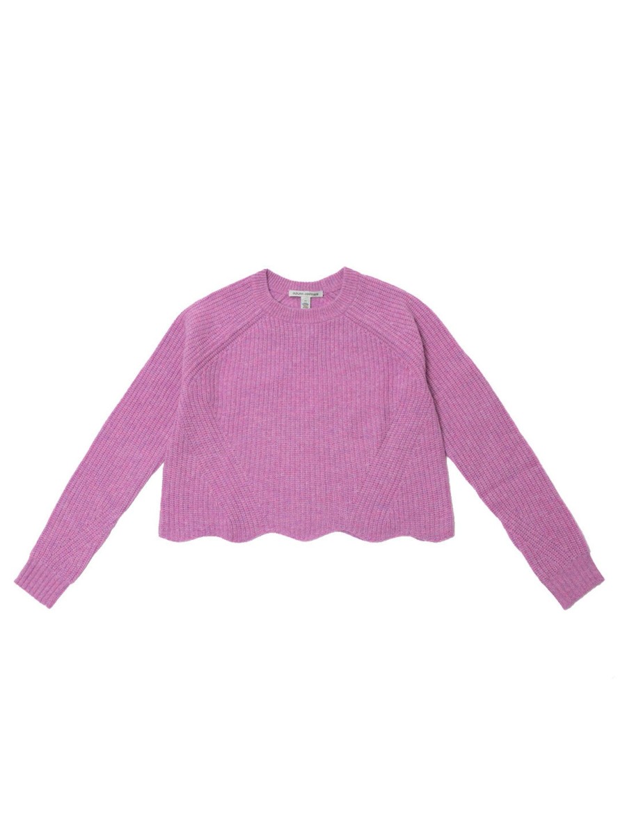 Women AUTUMN CASHMERE Sweaters & Sweatshirts | Scalloped Shaker Sweater Berry Frost