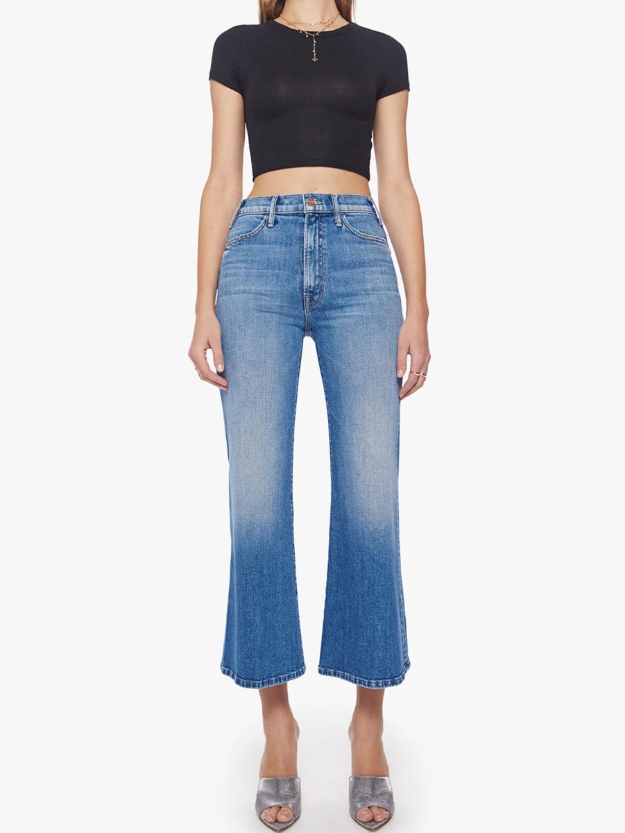 Women Mother Jeans | The Hustler Roller Ankle Jean - High On The Hog Pig