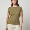 Women Velvet T-Shirts | Sierra Short Sleeve Crew Tee Algae