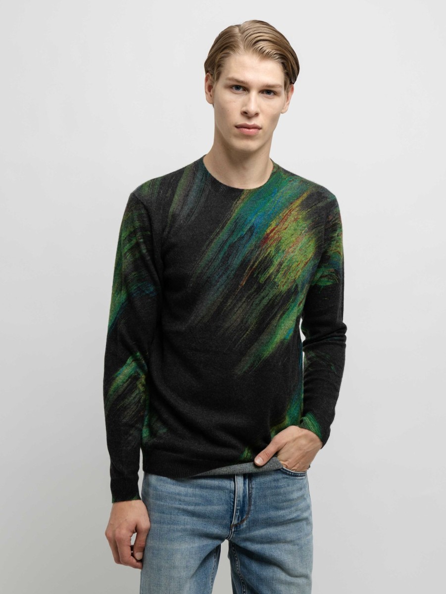 Men AUTUMN CASHMERE Sweaters & Sweatshirts | Brush Sweater Green Combo