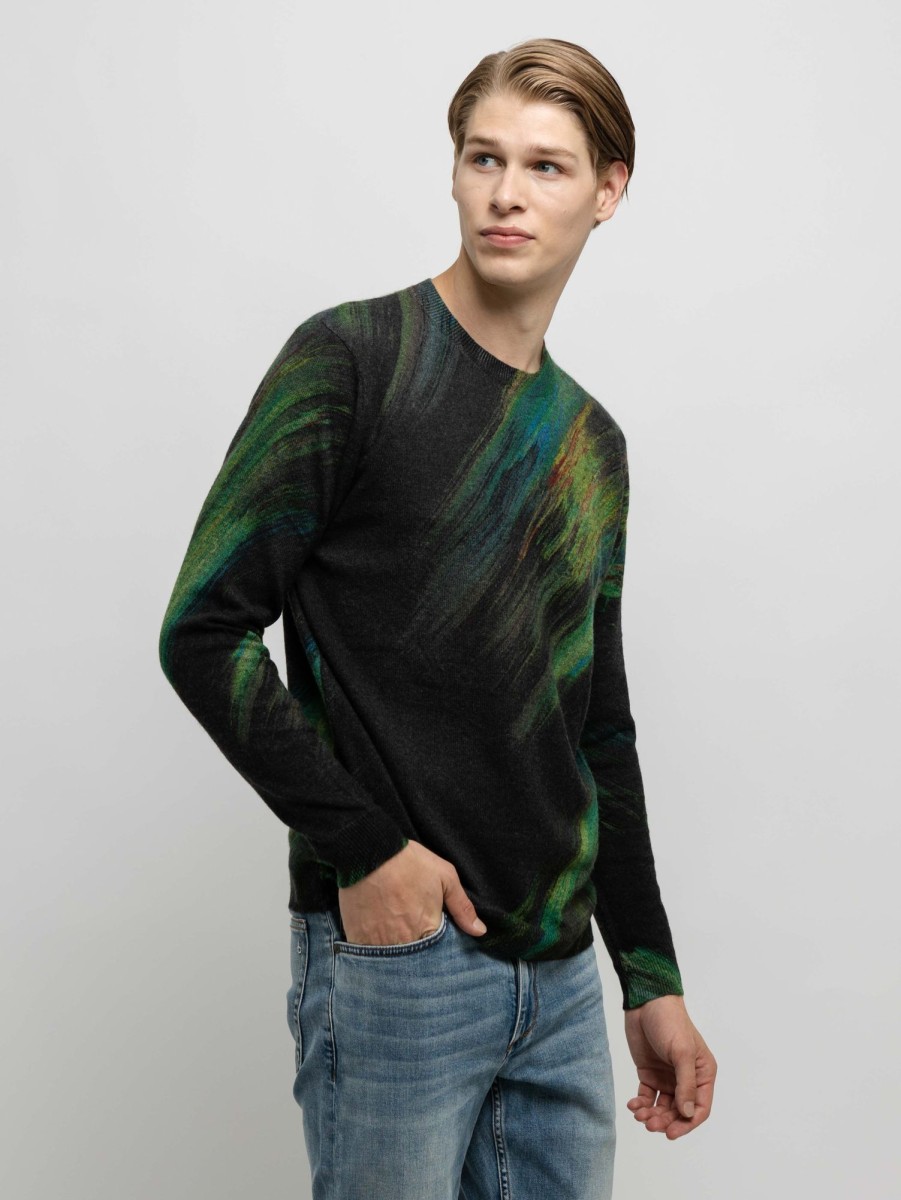 Men AUTUMN CASHMERE Sweaters & Sweatshirts | Brush Sweater Green Combo