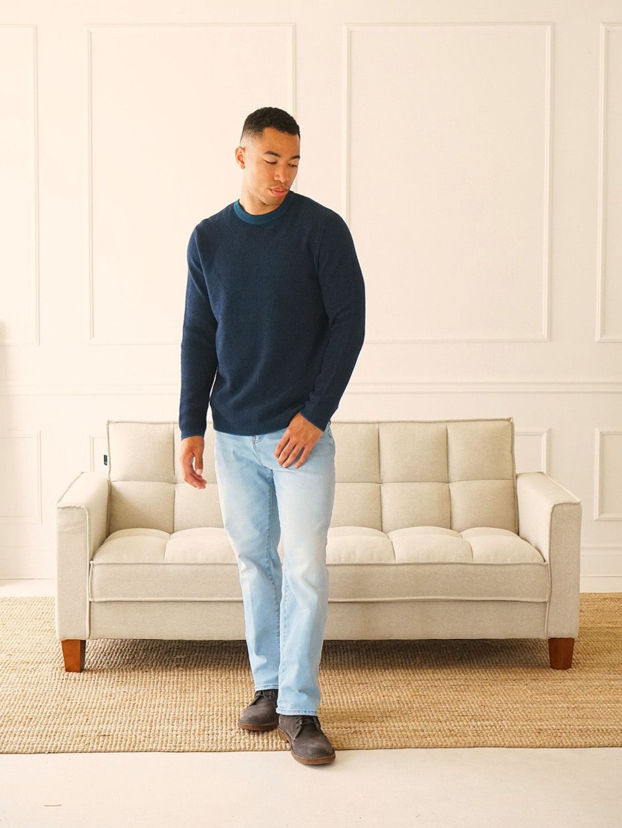 Men Benson Sweaters & Sweatshirts | Stanley Crewneck Sweater - Navy Teal Navy-Teal