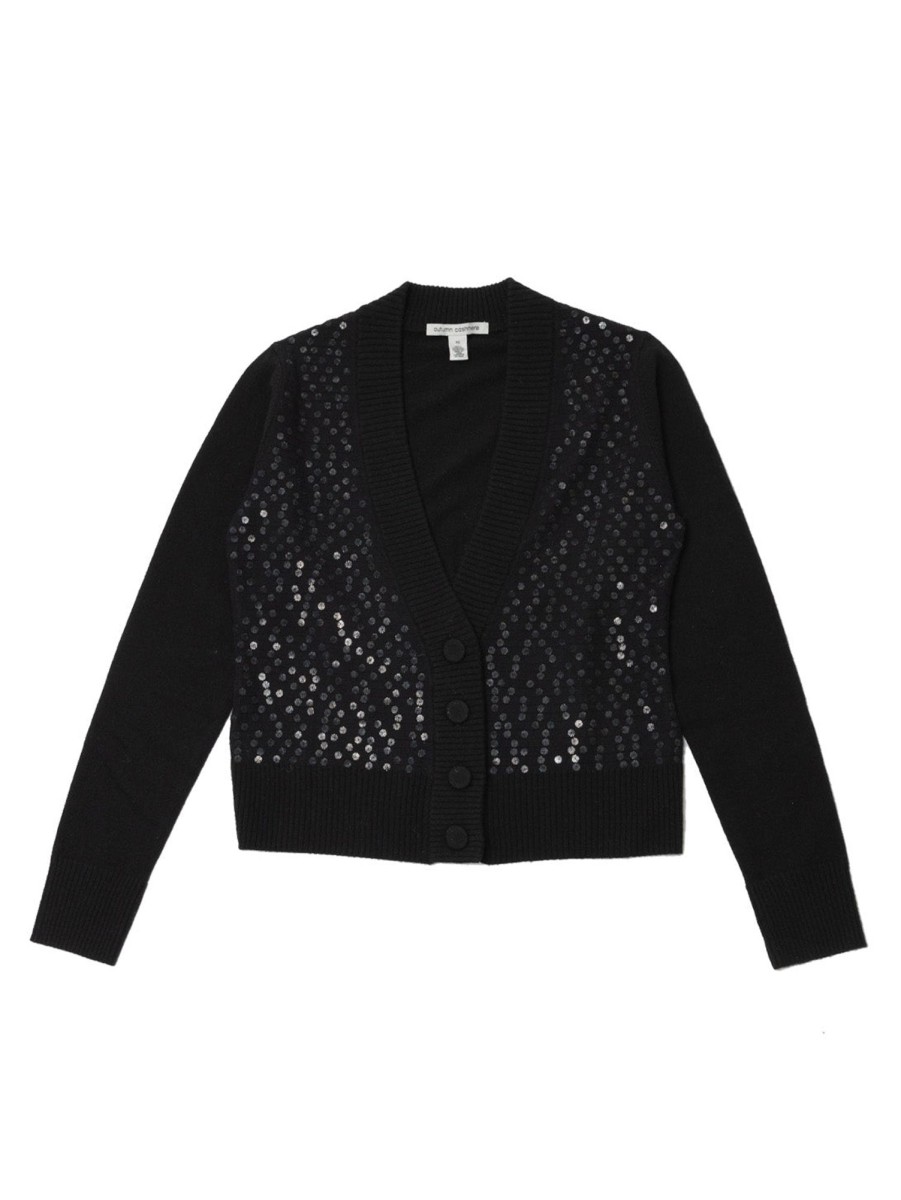 Women AUTUMN CASHMERE Sweaters & Sweatshirts | Sequin Cardigan Black