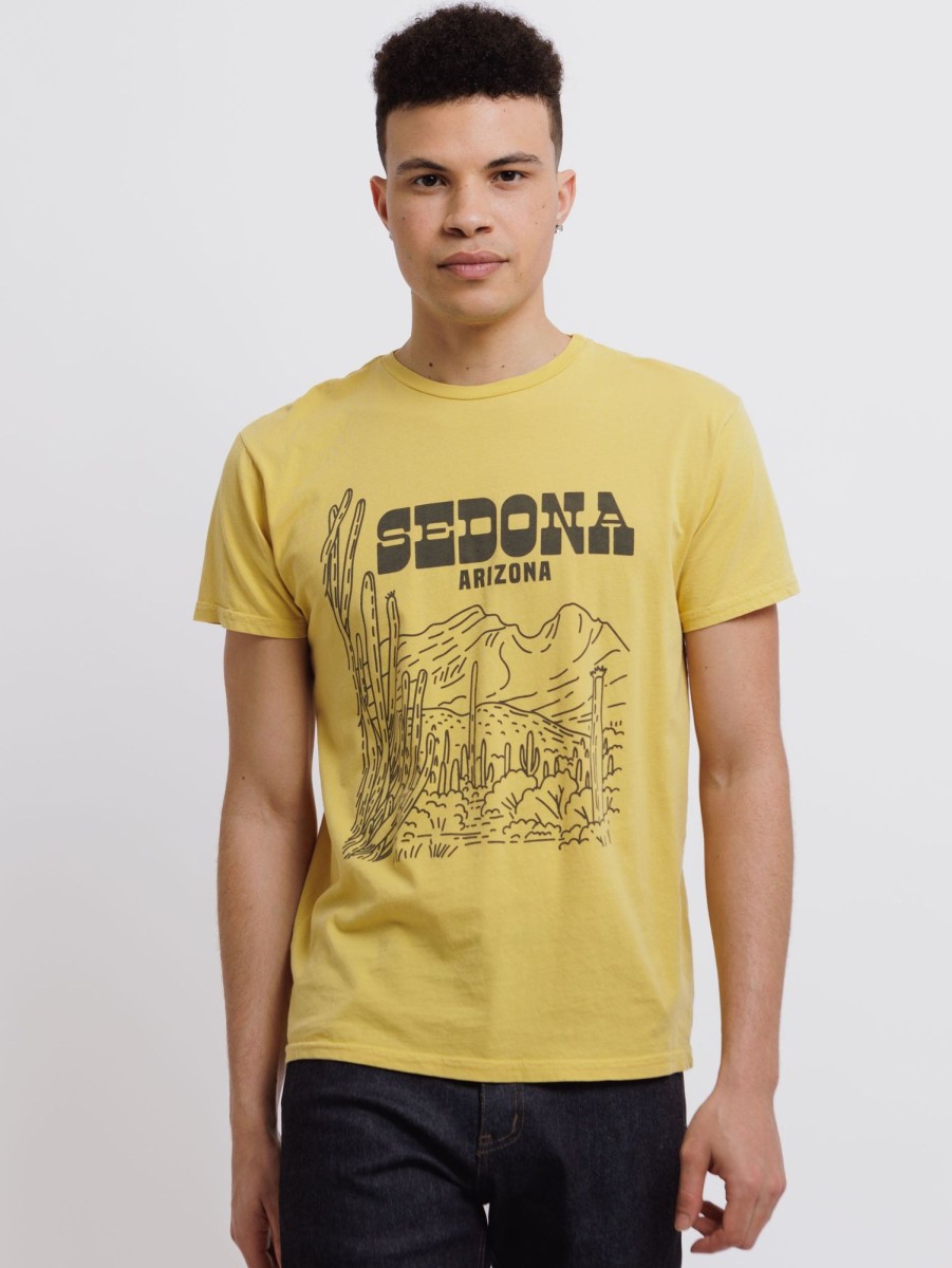 Men Retro Brand Black Label T-Shirts | Sedona T-Shirt Vintage Gold