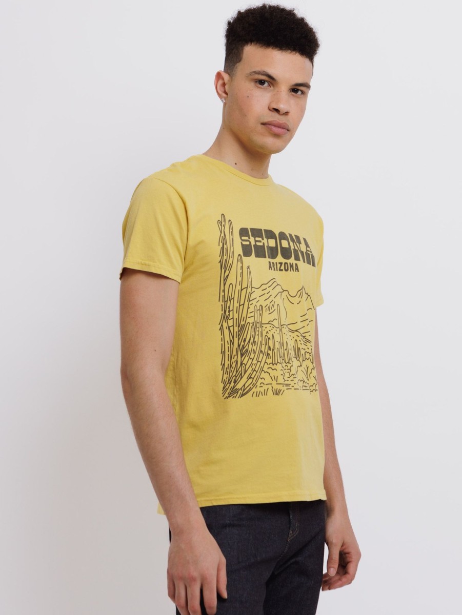 Men Retro Brand Black Label T-Shirts | Sedona T-Shirt Vintage Gold