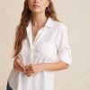 Women Bella Dahl Shirts | Split Back Button Down Shirt White