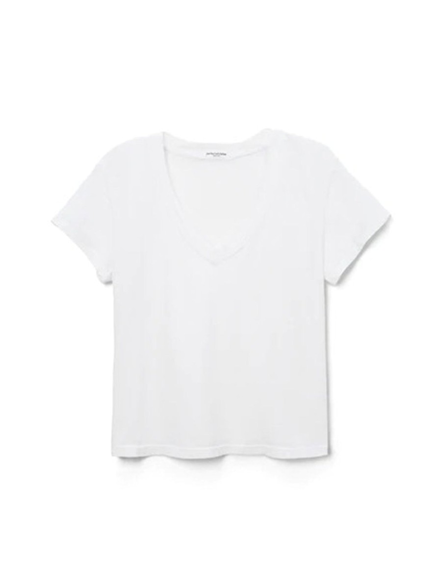 Women PERFECTWHITETEE T-Shirts | Hendrix Short Sleeve V-Neck Tee White