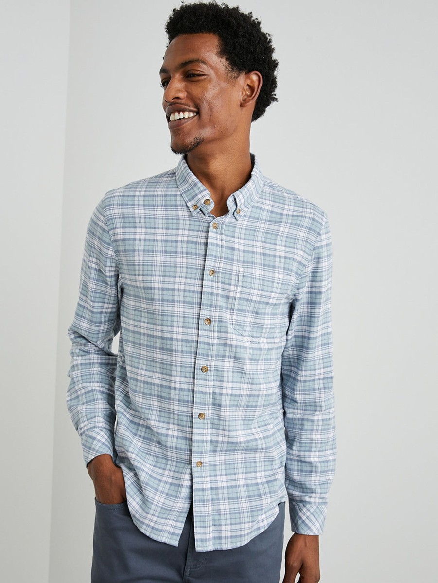 Men Rails Shirts & Polos | Reid Shirt - Sage Glass White Sage Glass Wht