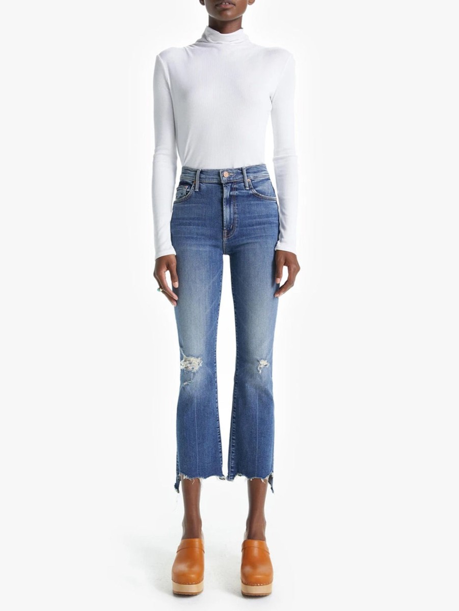 Women Mother Jeans | Insider Crop Step Chew Jean - Dancing On Coals Doc