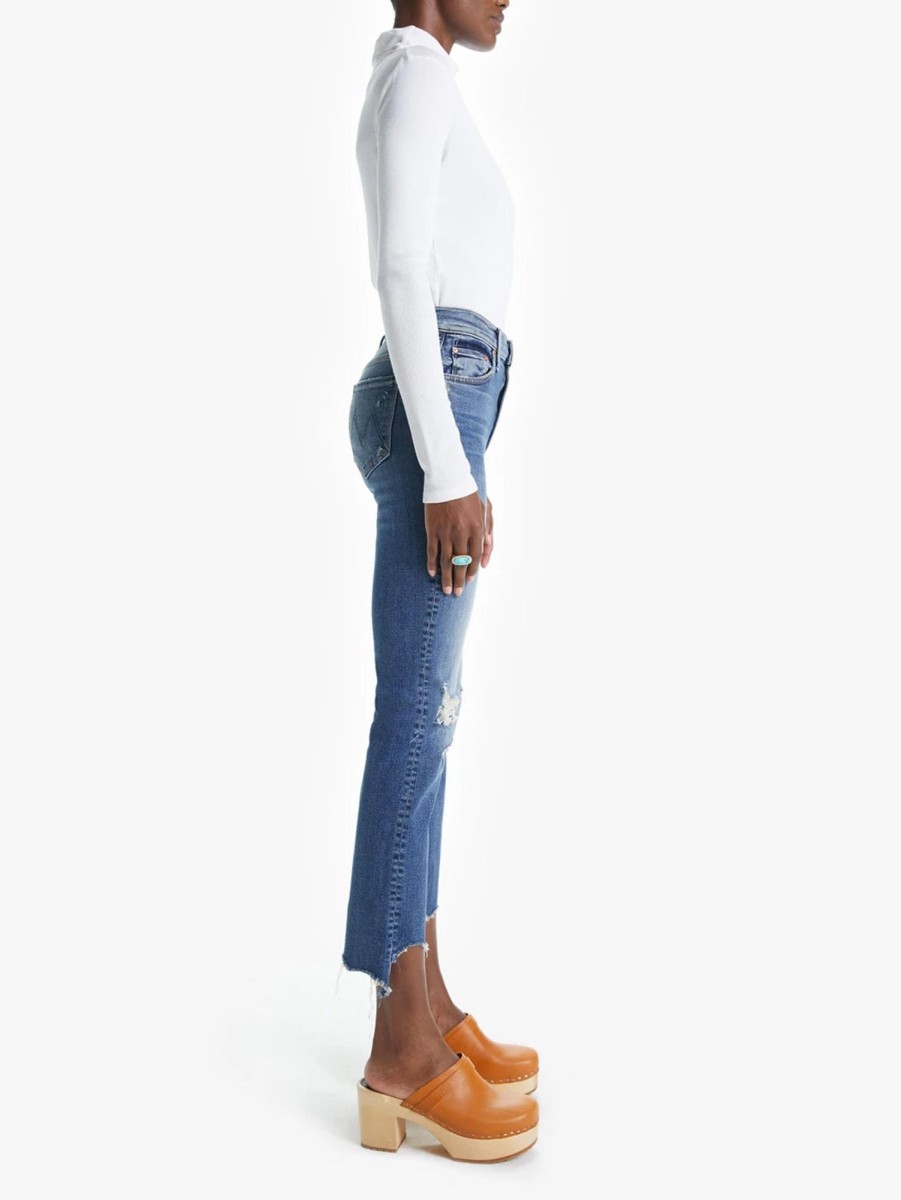 Women Mother Jeans | Insider Crop Step Chew Jean - Dancing On Coals Doc