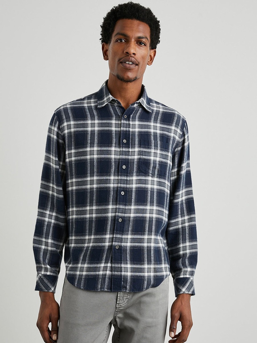 Men Rails Shirts & Polos | Lennox Shirt Navy Cove