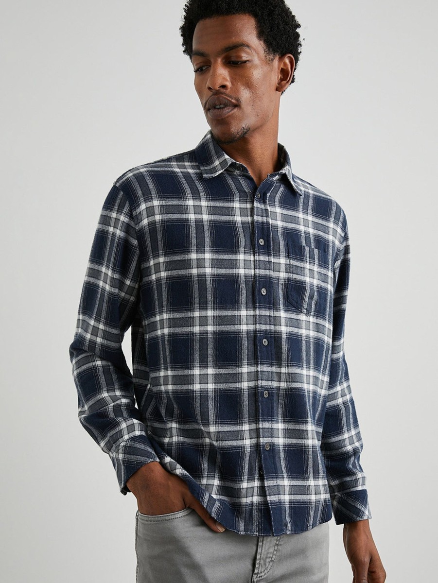 Men Rails Shirts & Polos | Lennox Shirt Navy Cove