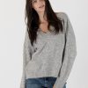 Women LYLA+LUXE Sweaters & Sweatshirts | Fleck V-Neck Sweater - Ocean Grey