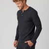 Men SOL ANGELES Tops | Thermal Henley Top Black