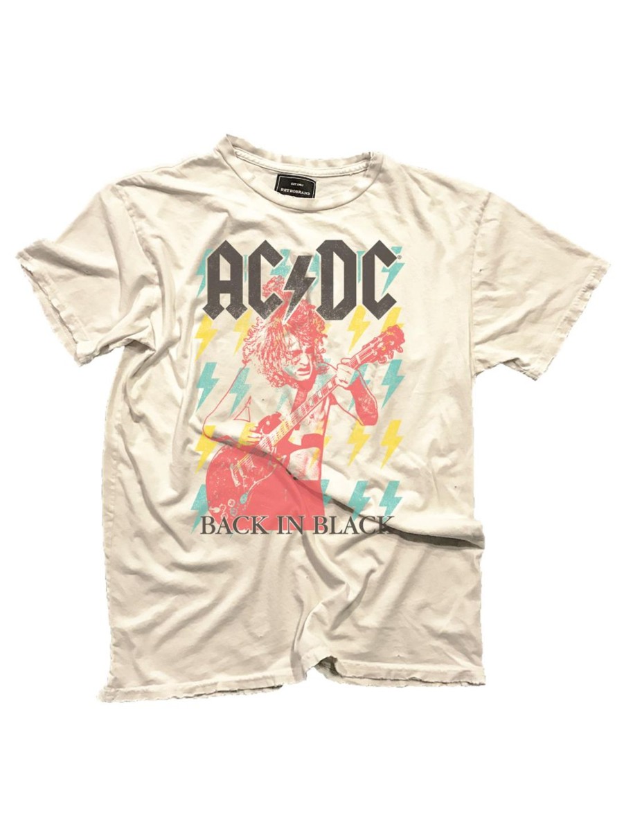 Men Retro Brand Black Label T-Shirts | Ac/Dc Tee - Vintage White Vint Wht