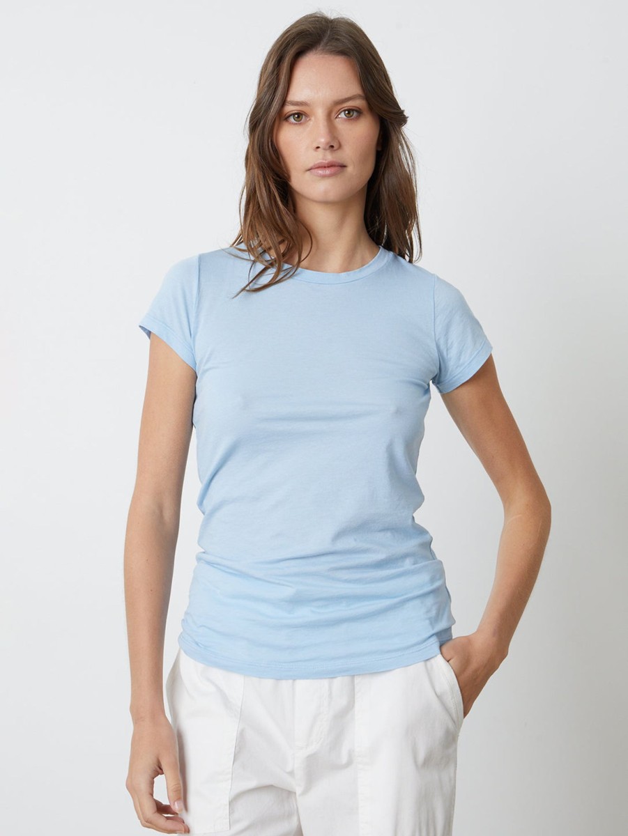 Women Velvet T-Shirts | Jemma Crew Neck Tee