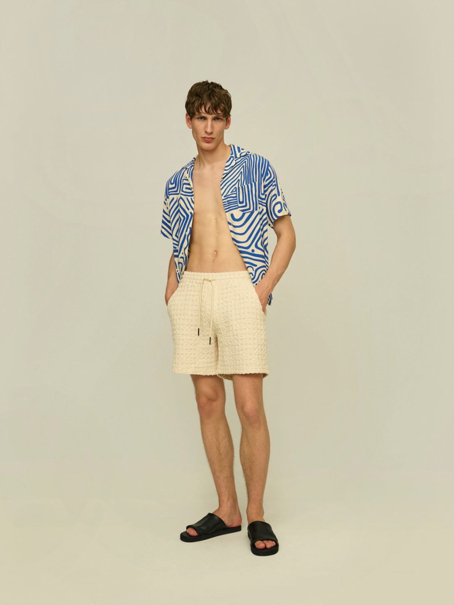 Men OAS Shorts | Porto Waffle Short Ecru