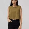 Women RAG + BONE Tank Tops | Slub Pocket Tank Military