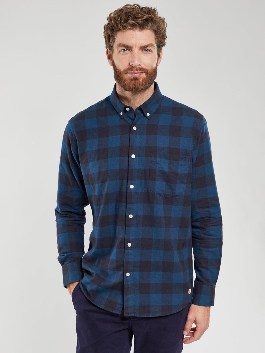 Men Armor Lux Shirts & Polos | Checkered Shirt Marine