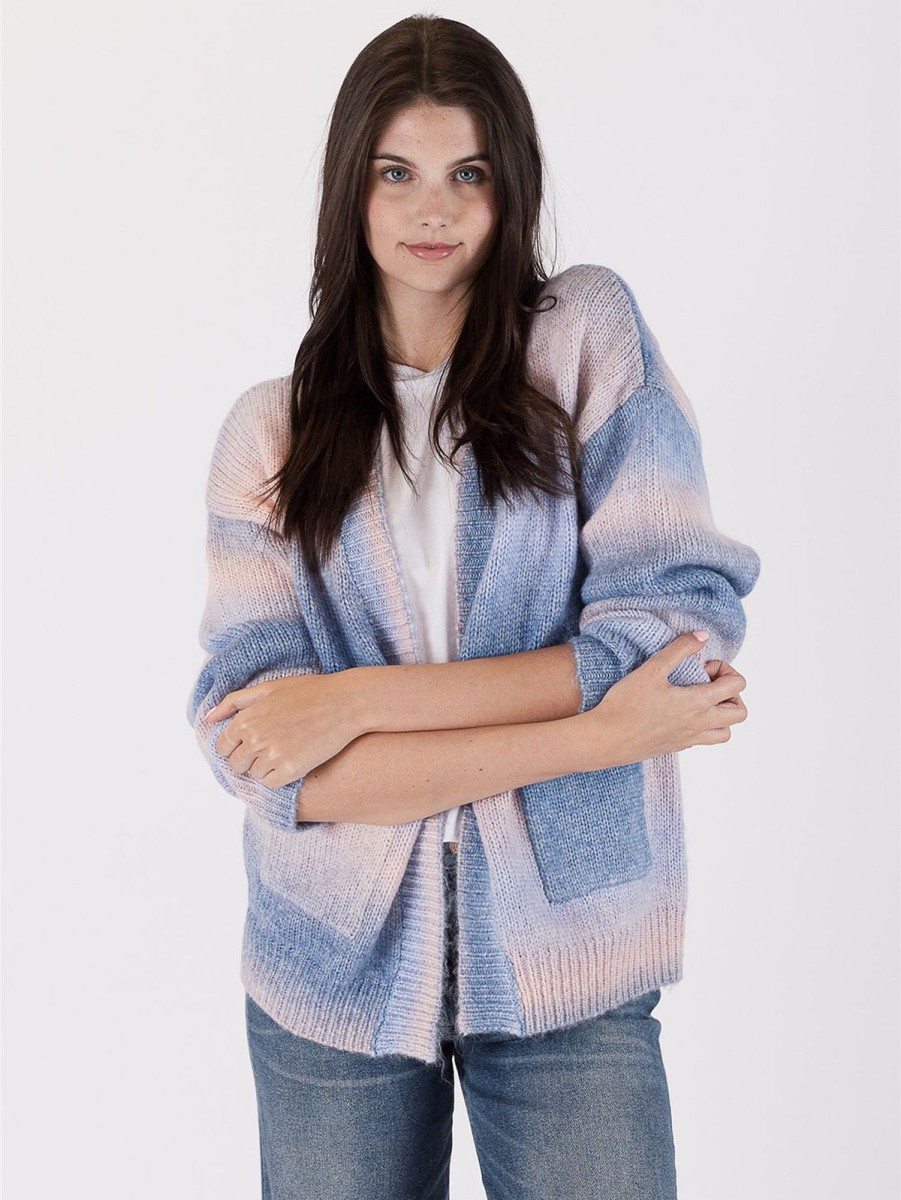 Women LYLA+LUXE Sweaters & Sweatshirts | Betsy Ombre Cardigan - Blue Pink Bl/Pink