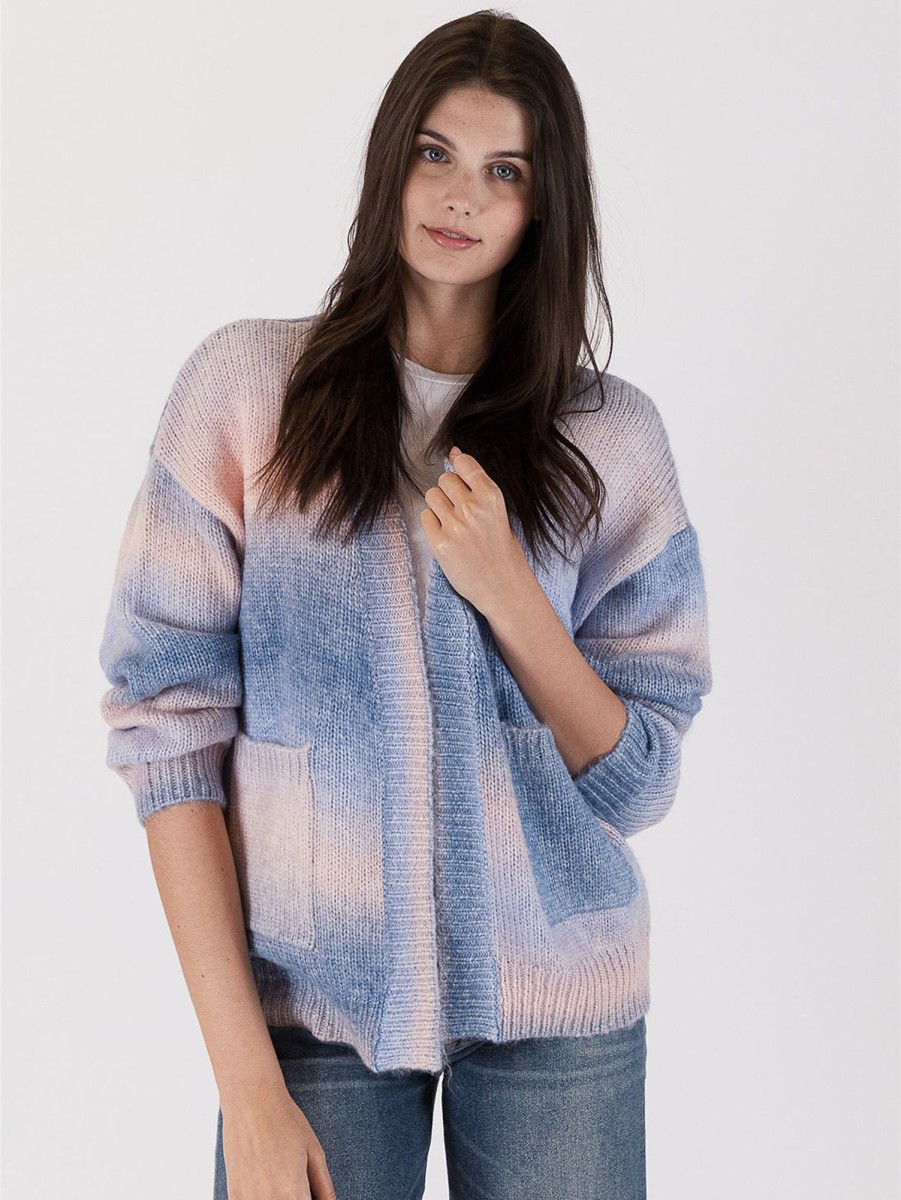 Women LYLA+LUXE Sweaters & Sweatshirts | Betsy Ombre Cardigan - Blue Pink Bl/Pink